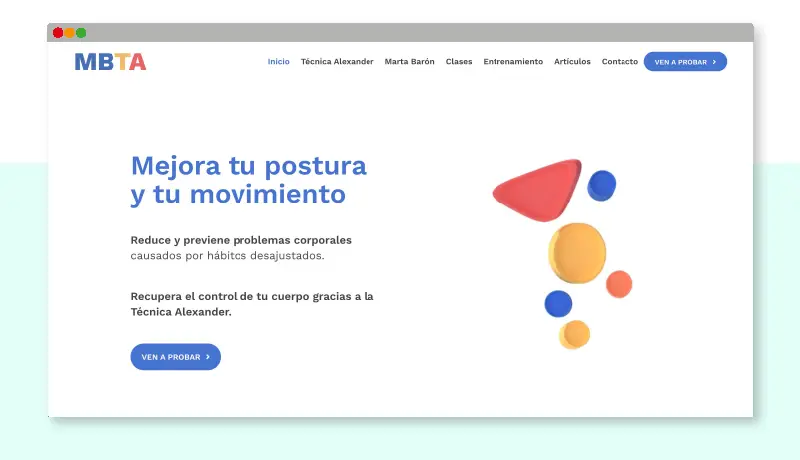 Miniatura diseño página web para Técnica Alexander Marta Barón